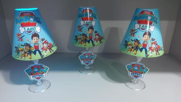 Centro de Mesa Abajur Patrulha Canina com Led