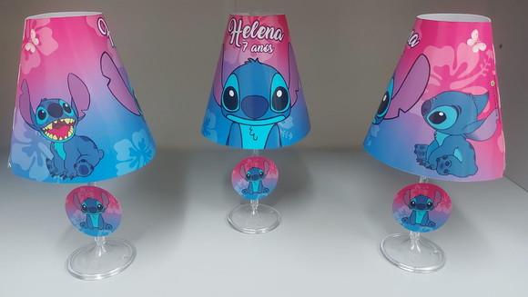 Centro de Mesa Abajur Stitch com Led