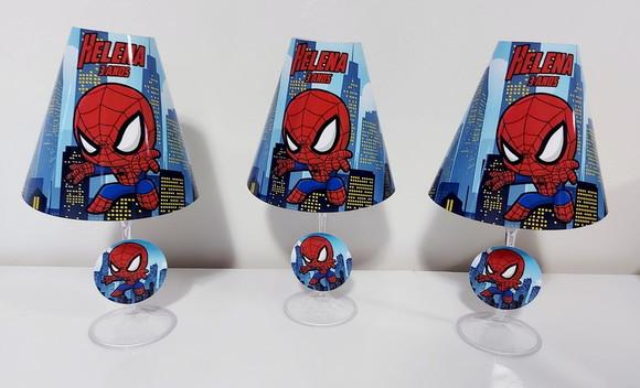Centro de Mesa Abajur Homem Aranha Cute com Led