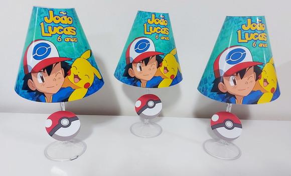 Centro de Mesa Abajur Pokemon com Led