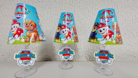 Centro de Mesa Abajur Patrulha Canina com Led