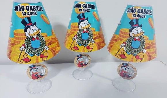 Centro de Mesa Abajur Tio Patinhas com Led