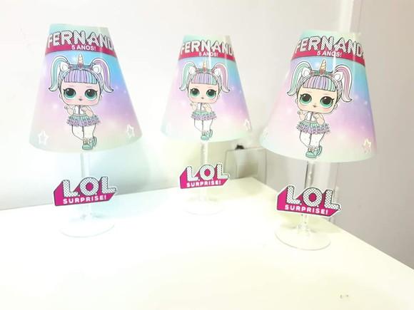 Centro de Mesa Abajur Lol com Led