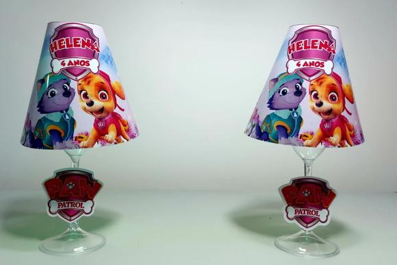 Centro de Mesa Abajur Patrulha Canina com Led