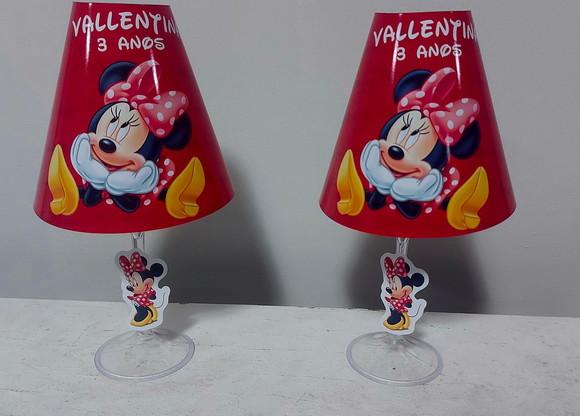 Centro de Mesa Abajur Minnie com Led