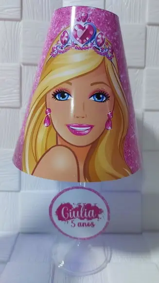 Centro de Mesa Abajur Barbie com Led