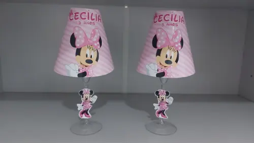 Centro de Mesa Abajur Minnie com Led