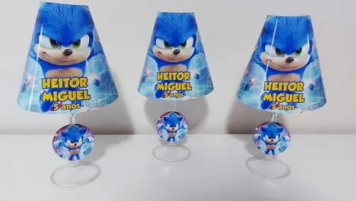 Centro de Mesa Abajur Sonic com Led