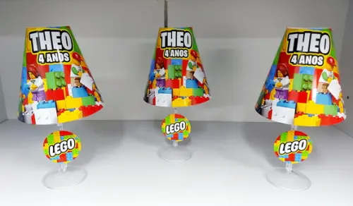 Centro de Mesa Abajur Lego com Led