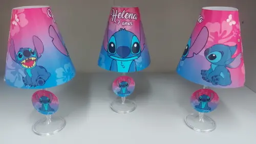 Centro de Mesa Abajur Stitch com Led
