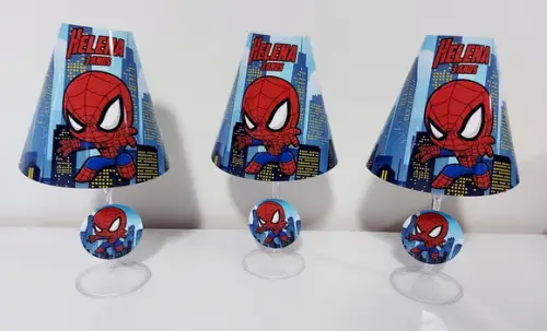 Centro de Mesa Abajur Homem Aranha Cute com Led