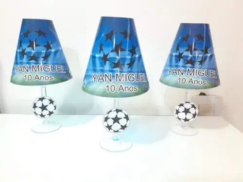 Centro de Mesa Abajur Futebol com Led