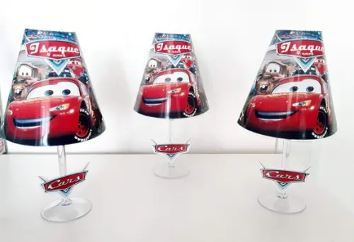 Centro de Mesa Abajur Carros com Led