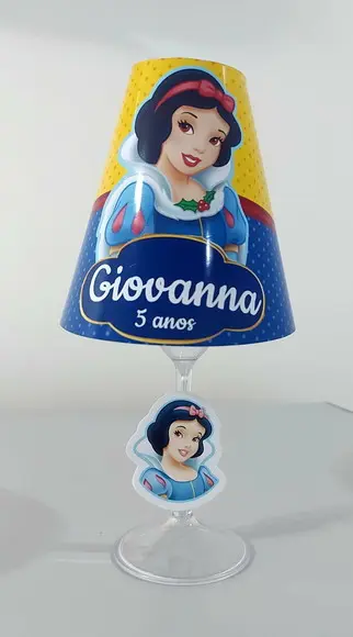 Centro de Mesa Abajur Branca de Neve com Led