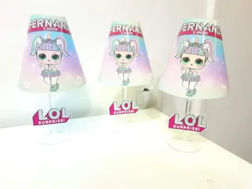 Centro de Mesa Abajur Lol com Led