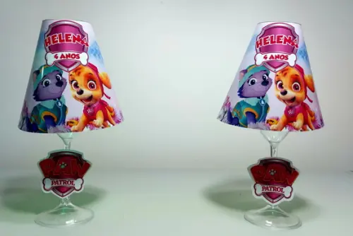Centro de Mesa Abajur Patrulha Canina com Led