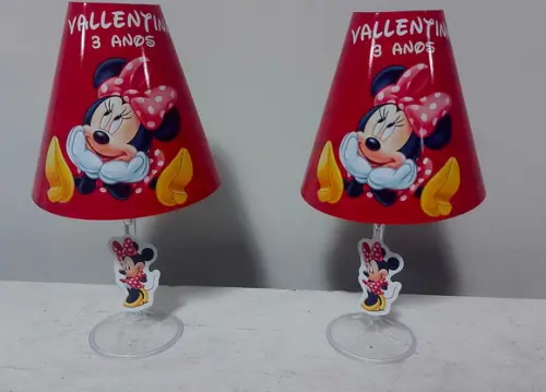 Centro de Mesa Abajur Minnie com Led