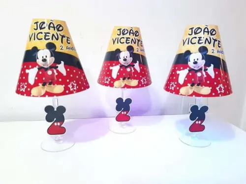 Centro de Mesa Abajur Mickey com Led