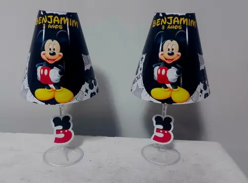 Centro de Mesa Abajur Mickey com Led
