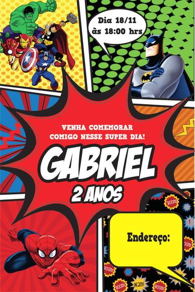 convite digital super heróis