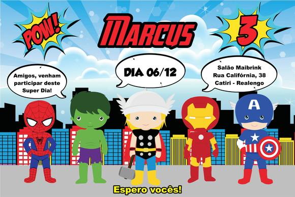 convite digital os vingadores