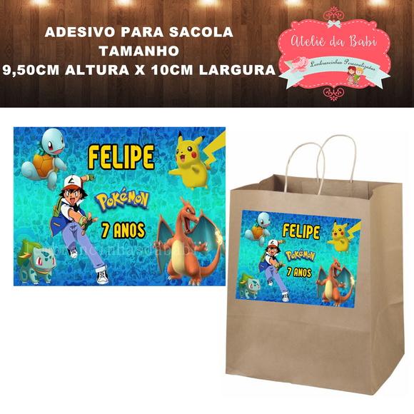 adesivo para sacola pokemon