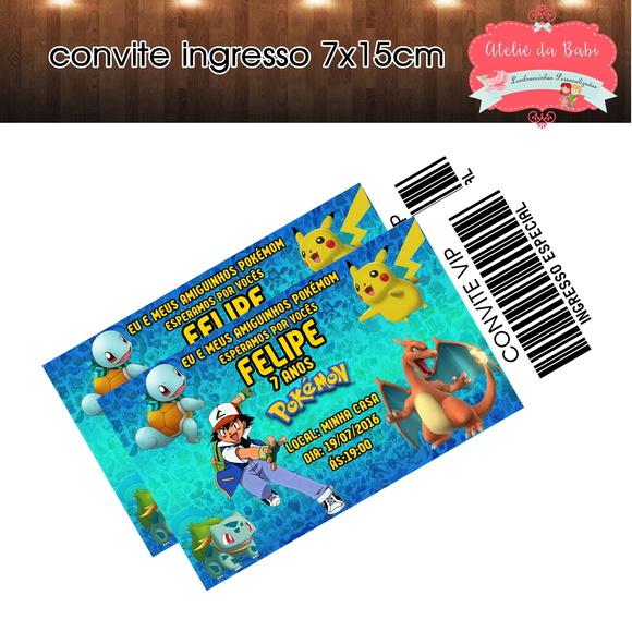 convite ingresso pokemon