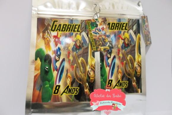 Sachê metalizado lego