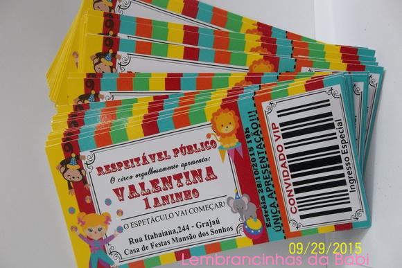 convite bilhete circo