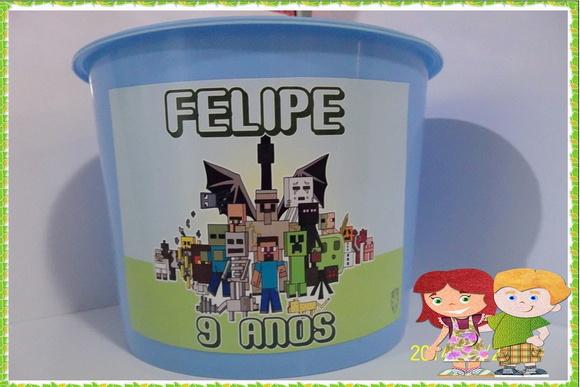 Balde Personalizado Minecraft 1,5l