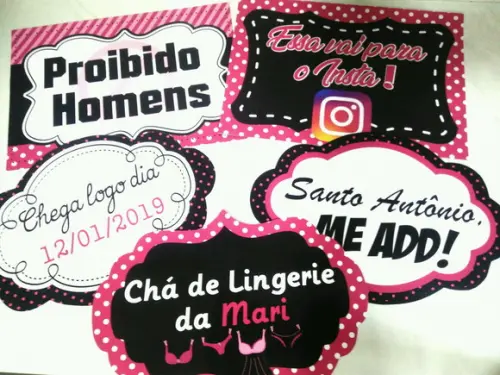 plaquinhas divertidas chá de lingerie