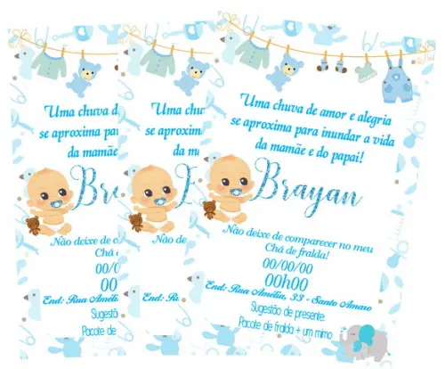 convite chá de bebê virtual