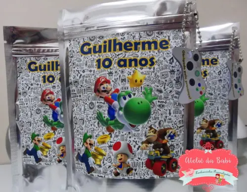 Sachê metalizado mario bros