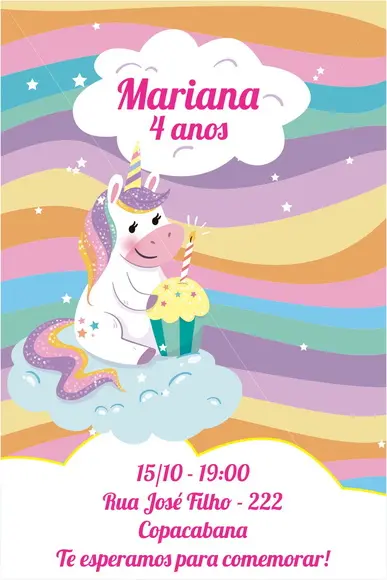 convite digital unicórnio