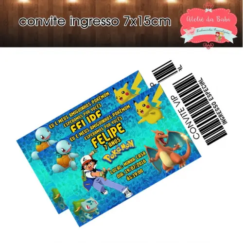 convite ingresso pokemon