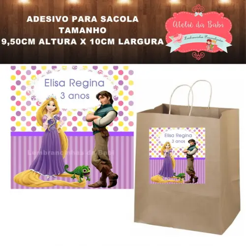 adesivo para sacola rapunzel
