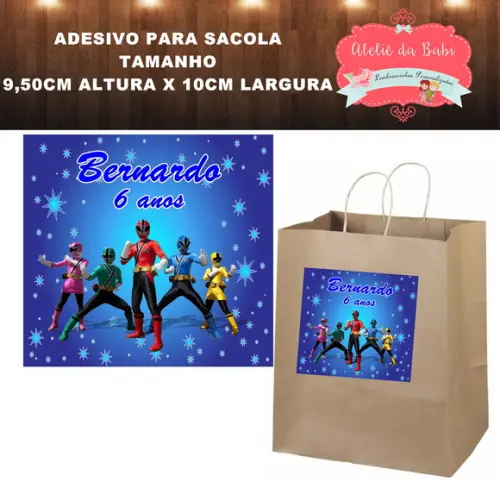 adesivo para sacola power rangers