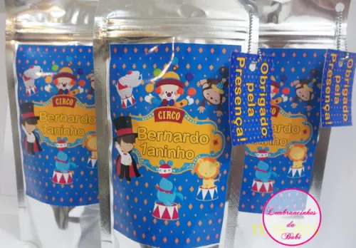 Sachê metalizado circo vazio