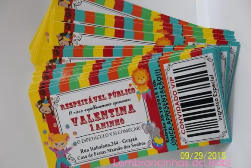 convite bilhete circo