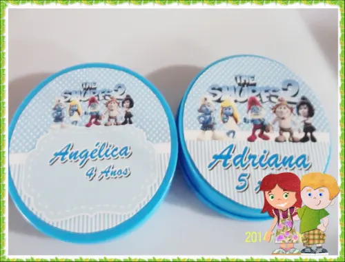 latinha personalizada smurfs