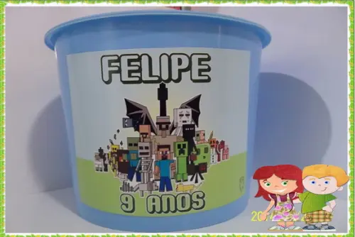Balde Personalizado Minecraft 1,5l