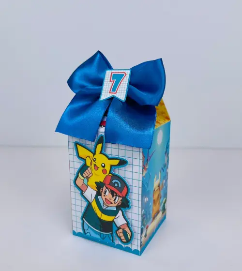 kit festa 21 Caixas Pegue e Monte de aniversário Pokémon lembra
