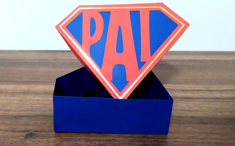 CAIXA DIAMANTE SUPER PAI- ARQUIVO DE CORTE SILHOUETTE
