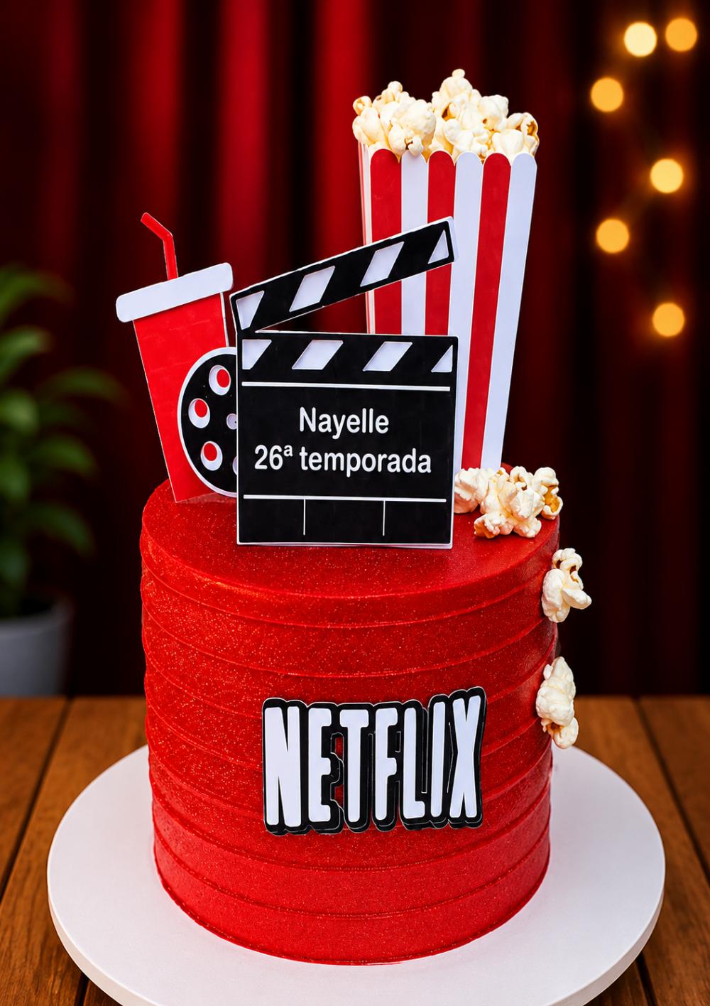 Topo de Bolo Netflix-ARQUIVO DE CORTE SILHOUETTE