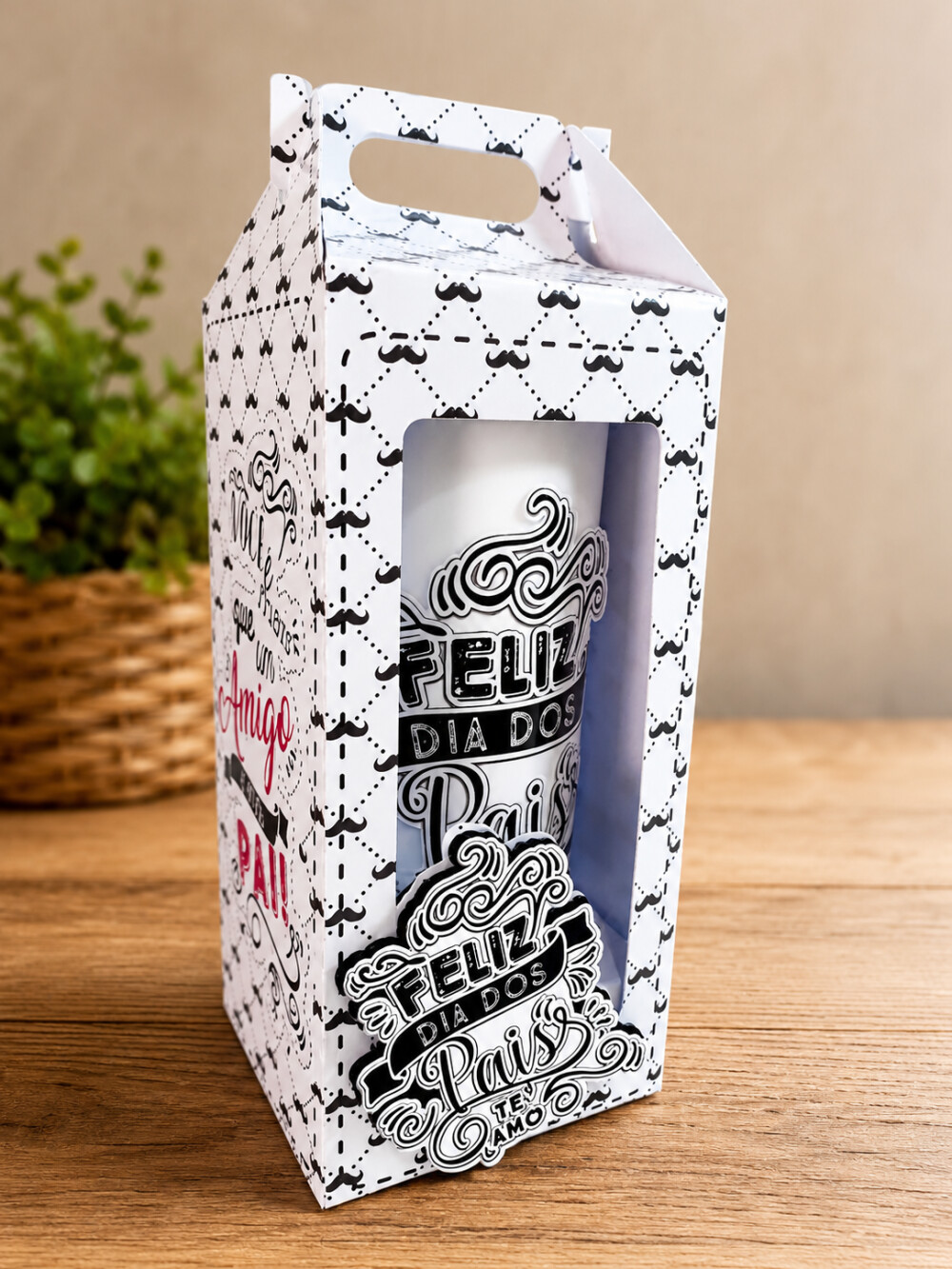 ARQUIVO DE CORTE - CAIXA PARA COPO  LONG DRINK DIA  DOS PAIS
