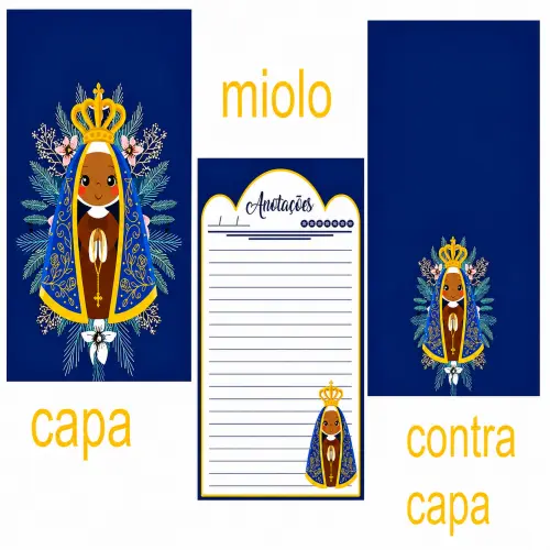 BLOQUINHO NOSSA SENHORA APARECIDA -ARQUIVO DE CORTE SILHOUETTE
