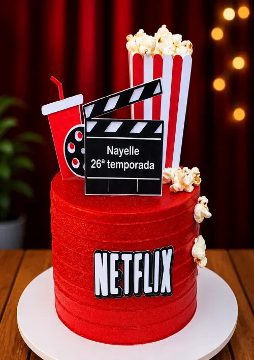 Topo de Bolo Netflix-ARQUIVO DE CORTE SILHOUETTE