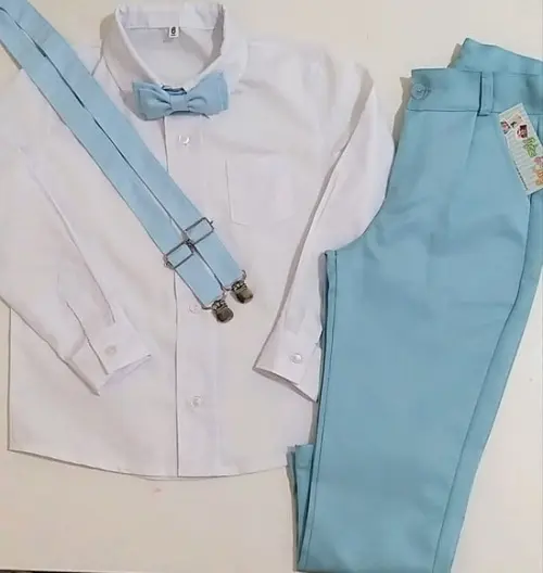 Roupa Pajem com Camisa M. Longa e Calça Azul Serenite