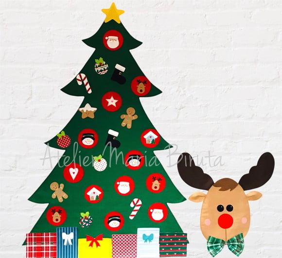 Árvore de Natal em Feltro 1,40m + Rena