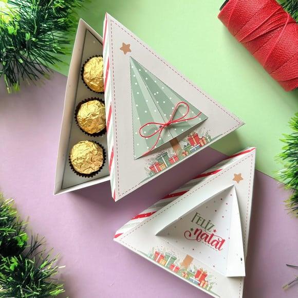 Caixa Árvore de Natal para Bombons